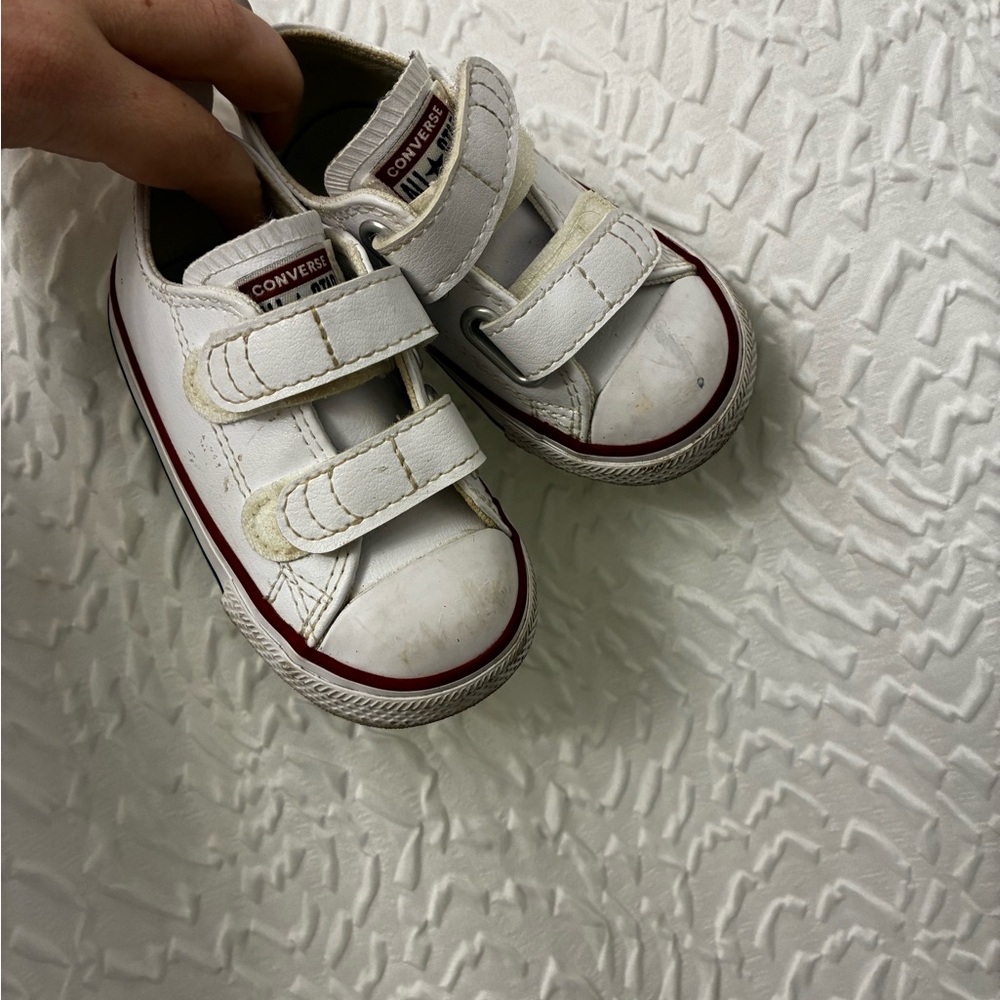 Converse Kids White and Red Sneakers size 5